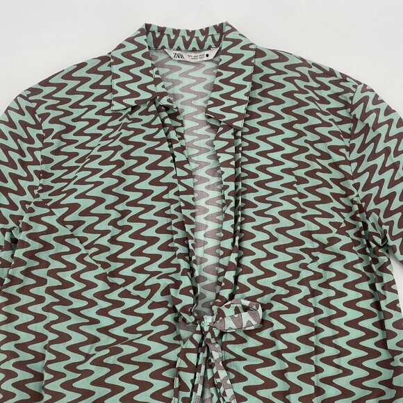 Zara The Lissie Shirt Tunic Blogger Fav Beach Resort Printed Cotton Size Small - Picture 7 of 16